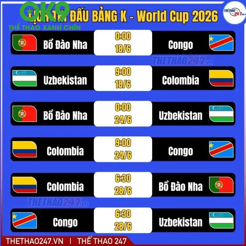 Lịch thi đấu và thống kê chi tiết Bồ Đào Nha vs Uzbekistan Lịch thi đấu và thống kê chi tiết Bồ Đào Nha vs Uzbekistan